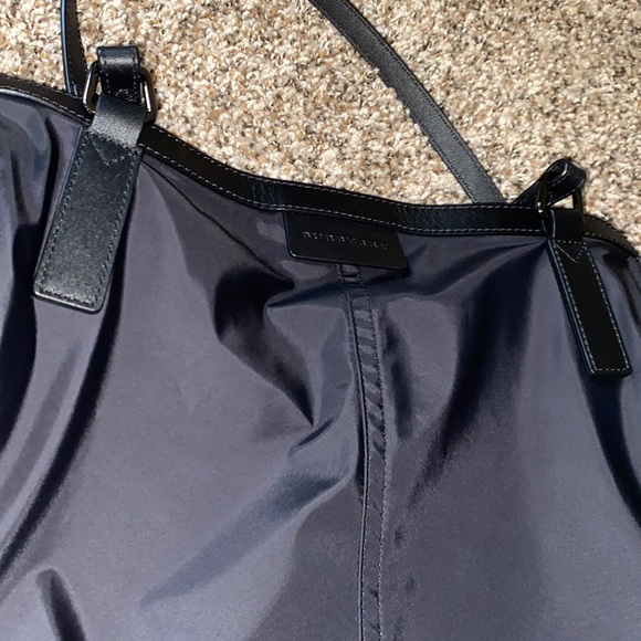 SOLD- Burberry Tote Bag with Leather Trim - Picture 7 of 9